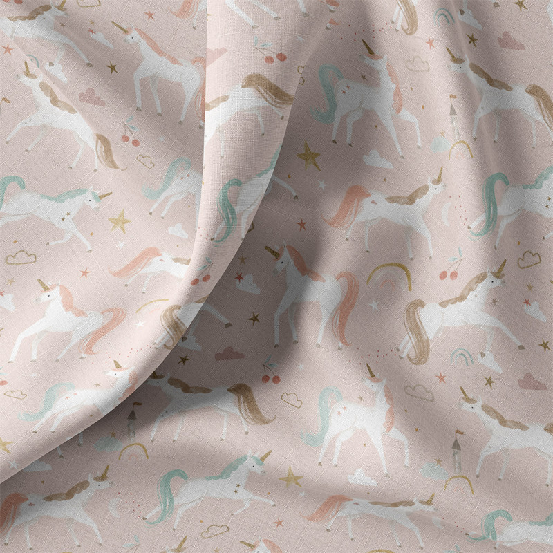 Printed Cotton COLINE Petal / White